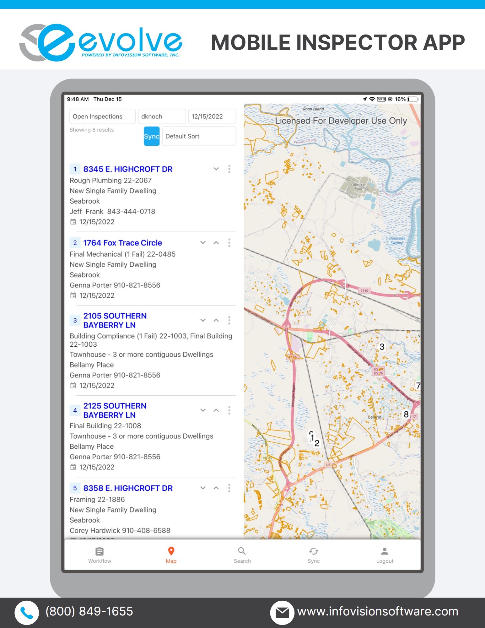 screenshot of Evolve Permitting